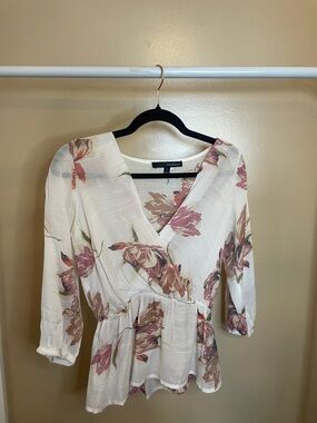 Harvè Benard Cream Floral Top